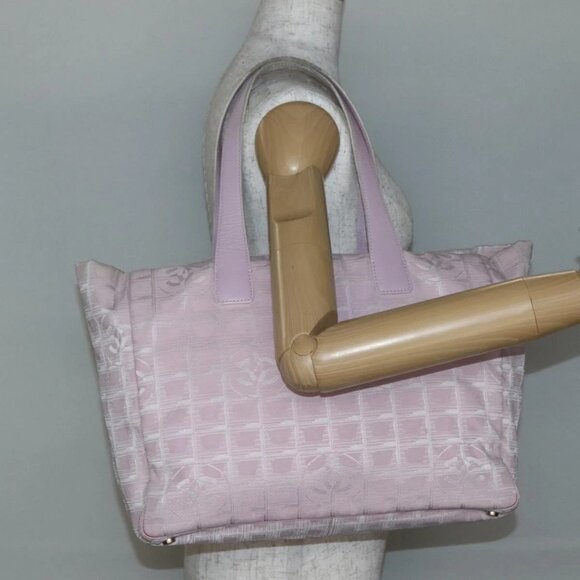 CHANEL New Travel Line Tote Bag Nylon Pink Gold CC Auth BA5975 - Picture 13 of 15